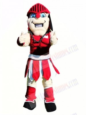 Kostüm des roten Spartan-Ritters als Maskottchen 