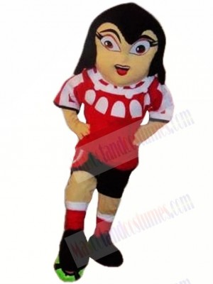 Fußball-Mädchen-Maskottchen-Kostüm 