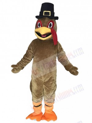 Light Brown Thanksgiving Turkey Mascot Costume with Hat