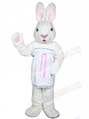 Mrs. White Bunny mascot costume