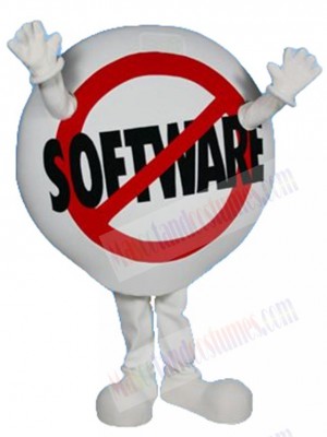 No Software Sign mascot costume