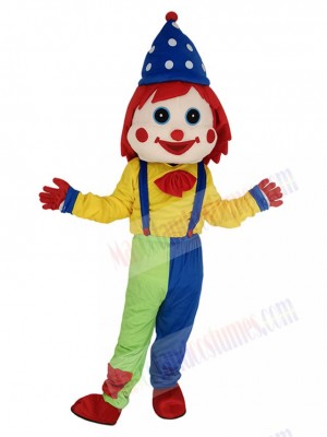 Lustiger Clown mit blauem Hut – Maskottchenkostüm für Menschen