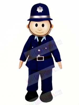 Cute Smiling Policeman Mascot Costume People	