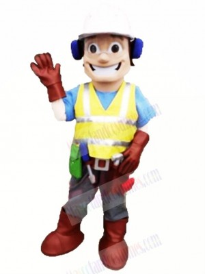 High Quality Builder with Big Eyes Mascot Costume People