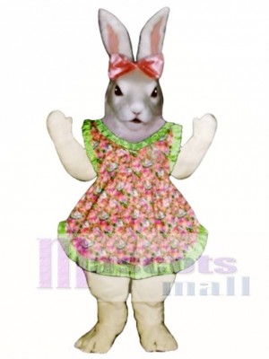 Easter Jill Bunny Rabbit with Apron & Bow Mascot Costume
