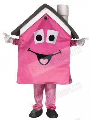 Pink Housing House Real Estate Agent Mascot Costume