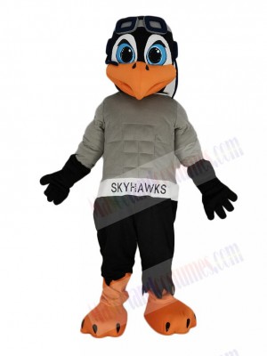 Black and Gray Skyhawk Mascot Costume