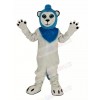 White Lion Blue Haired Mascot Costume Animal