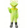 Funny Martian with Green Coat Mascot Costume Cartoon