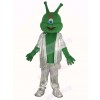 Green Alien in Silver Suit Mascot Costume