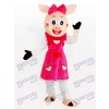 Smiling Piggy Girl Adult Animal Mascot Costume