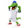 Sport Alligator with White Suit Mascot Costumes Cartoon