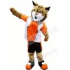 Bobcat with Orange Suit Mascot Costumes Animal