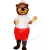 Sport Bear with White Hat Mascot Costumes Animal