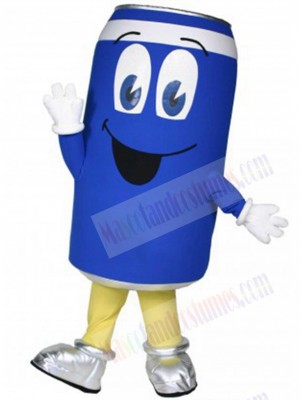 Blue The Can Man Mascot Costume Cartoon