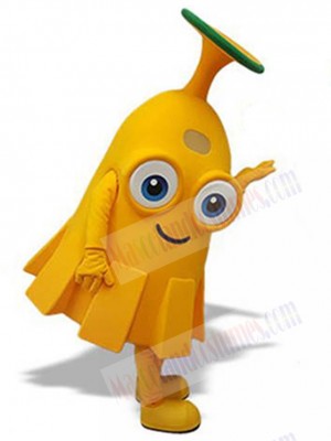 Cute Yellow Badminton Mascot Costume Cartoon