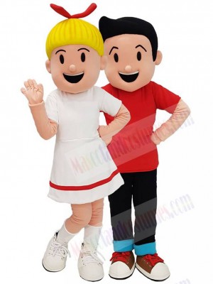 Adventure Boy and Girl Mascot Costume People