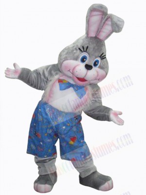 Leisurely Grey Easter Bunny Mascot Costume Animal