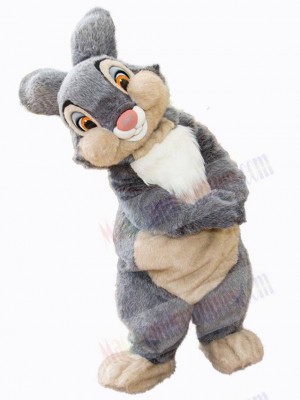 Grey Plush Bunny Mascot Costume Animal