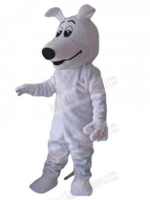 Clever White Dog Mascot Costume Animal