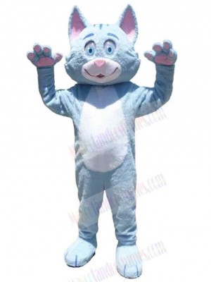 Lovely Light Blue Cat Mascot Costume Animal