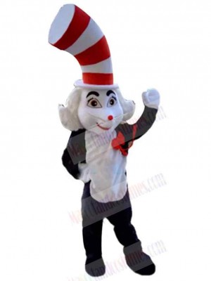 Magic White Cat Mascot Costume Animal with Top Hat