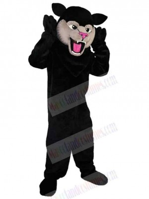 Funny Black Cat Mascot Costume Animal with Pink Nose
