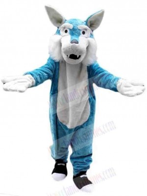 Funny Blue and White Wolf Mascot Costume Animal