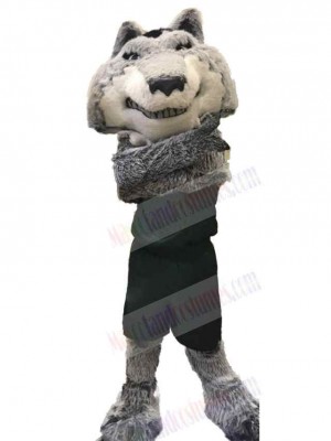 College Strong Power Gray Wolf Mascot Costume Animal