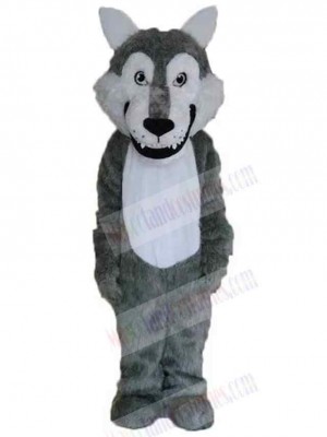 Cute Gray Wolf Long Wool Mascot Costume Animal
