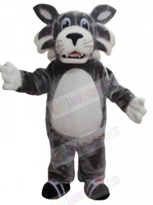 High Quality Furry Grey Wolf Mascot Costume Animal