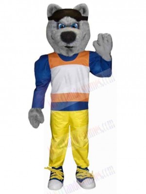 Cool Ski Wolf Mascot Costume Animal Adult