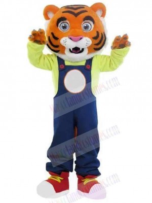 Power Tiger Mascot Costume Animal with Big Eyes