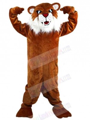 Power Brown Tiger Mascot Costume Animal Adult