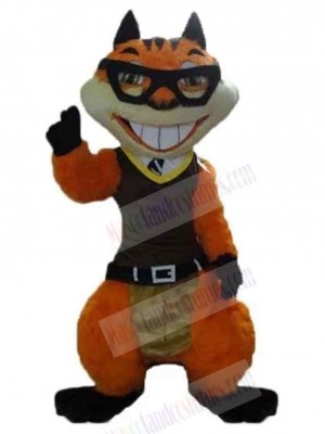 Funny Tiger Mascot Costume Animal with Glasses