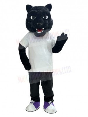Panther with Purple Shoes Mascot Costume Animal
