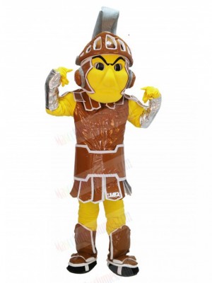Spartan Knight with Brown Armor Mascot Costume People	
