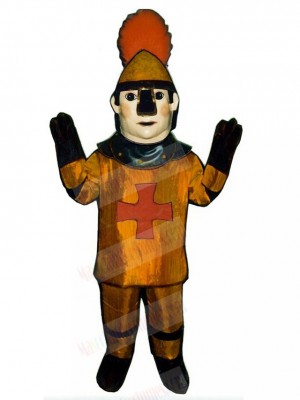 Bronzed Crusader Knight Mascot Costume People