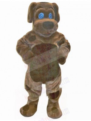 Staunch Brown Dog Mascot Costume with Blue Eyes Animal