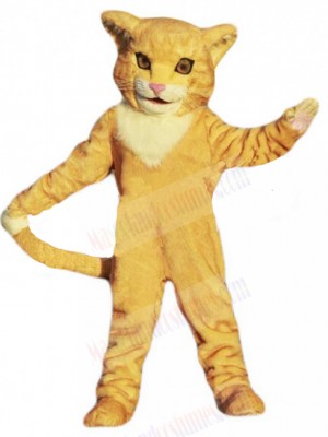 Yellow Tabby Cat Mascot Costume Animal