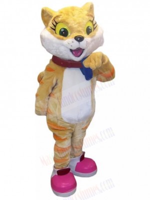 Cute Yellow and Orange Tabby Cat Mascot Costume Animal