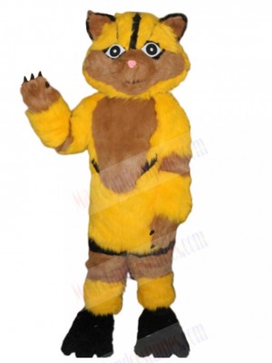 Furry Yellow and Brown Cat Mascot Costume Animal