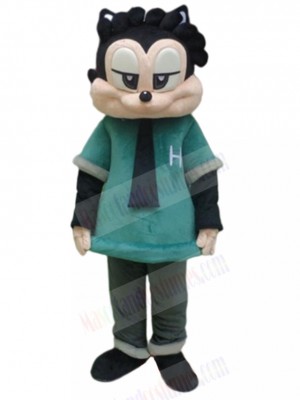 Black Cat Doctor Mascot Costume in Medical Clothe Animal
