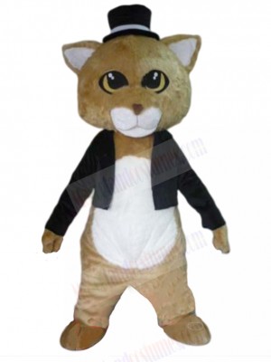 Gentleman Cat Mascot Costume in Black Tuxedo Animal