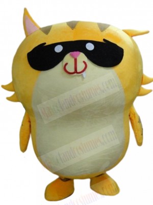 Cool Yellow Tabby Cat Mascot Costume with Sunglasses Animal