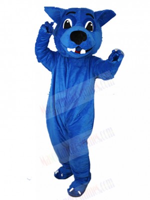 Clumsy Blue Wolf Mascot Costume Animal