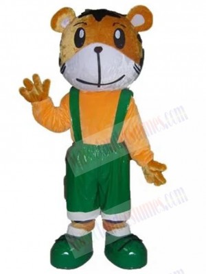 Cute Tiger Mascot Costume Animal in Green Shoes