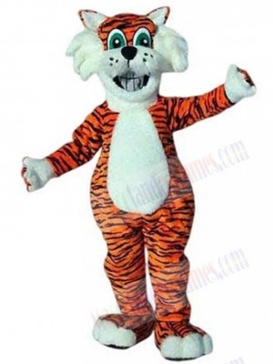 Funny Tiger Mascot Costume Animal with Green Eyes