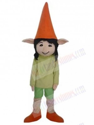 Cute Elf Mascot Costume Cartoon with  Triangle Hat