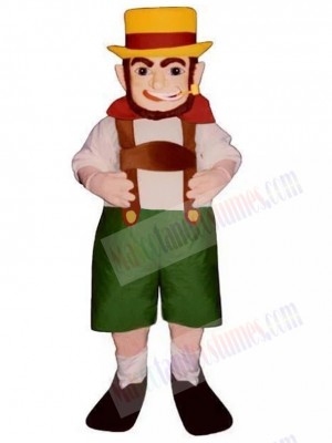 Leprechaun Mascot Costume Cartoon in Green shorts